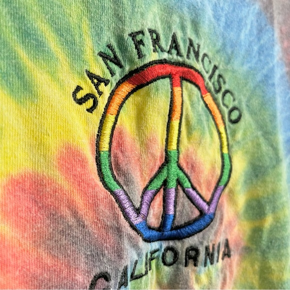 San Francisco, CA on Delta Proweight Tie Dyed T Shirt Tee Peace Sign Small 6-8y - Picture 6 of 6